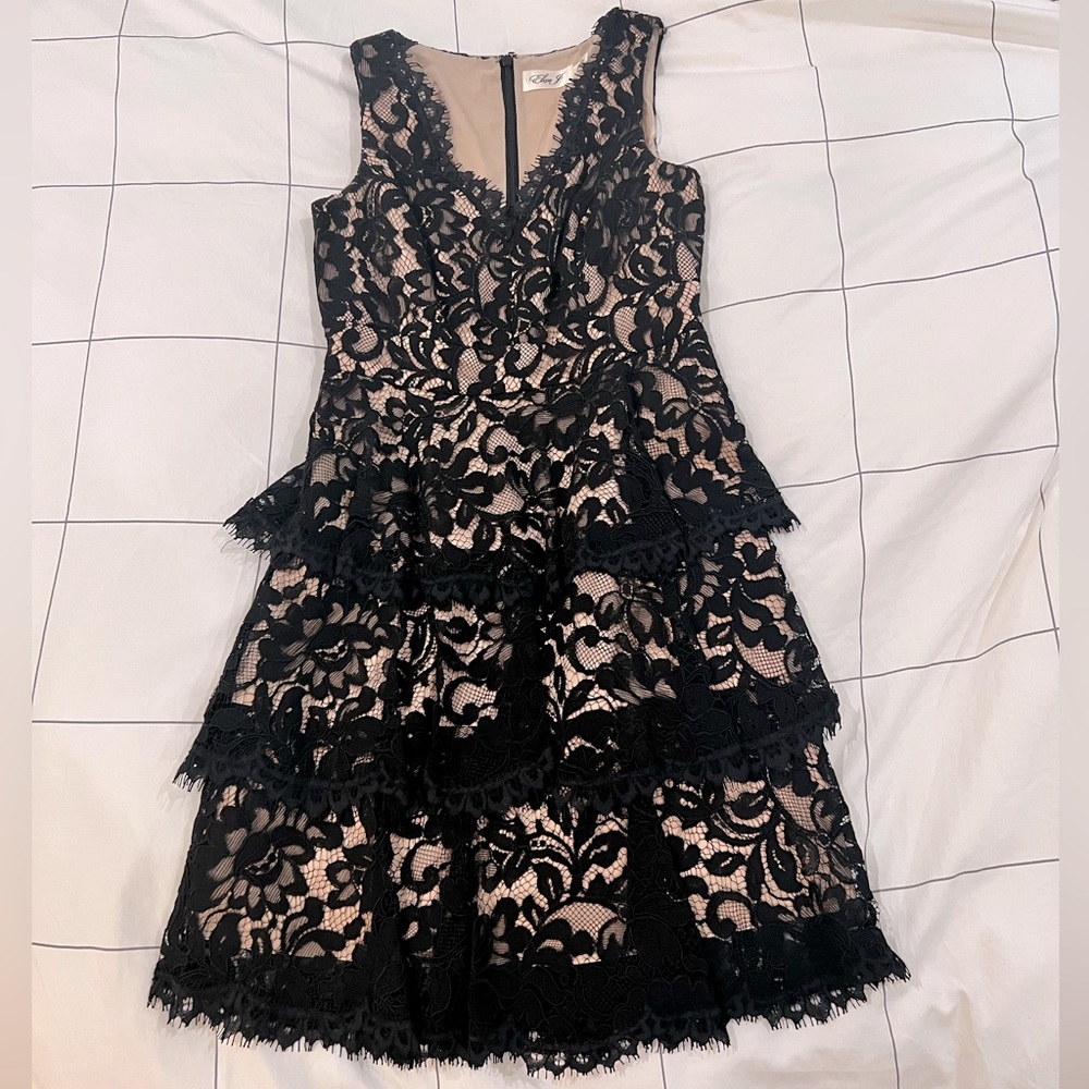 Eliza J cocktail dress with black lace